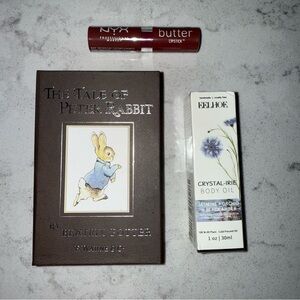 NWT-NYX Butter Lipstick, Crystal-Iris Body Oil Set, and Storybooks Cosmetic Set
